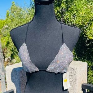 Sexy NWT My Boo brand crystal bikini top